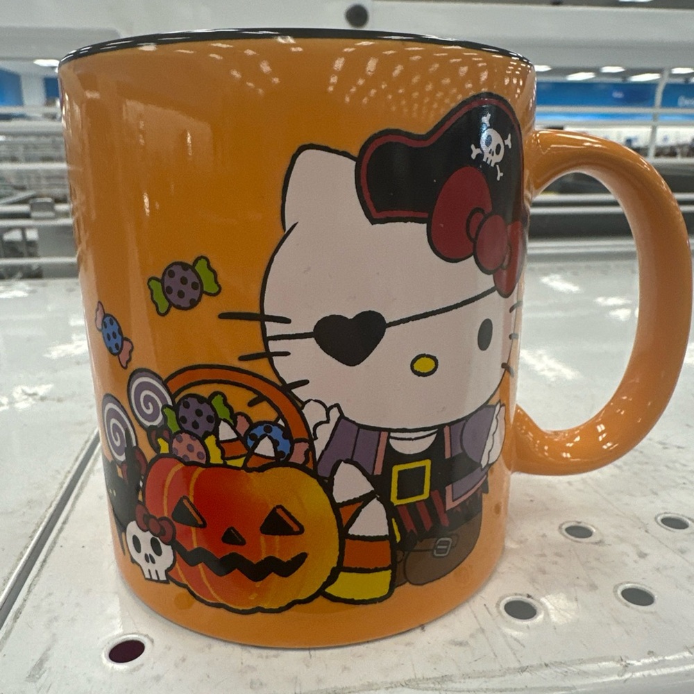 Sanrio Hello Kitty Halloween Pumpkin & SkullWax Resist Ceramic Mug